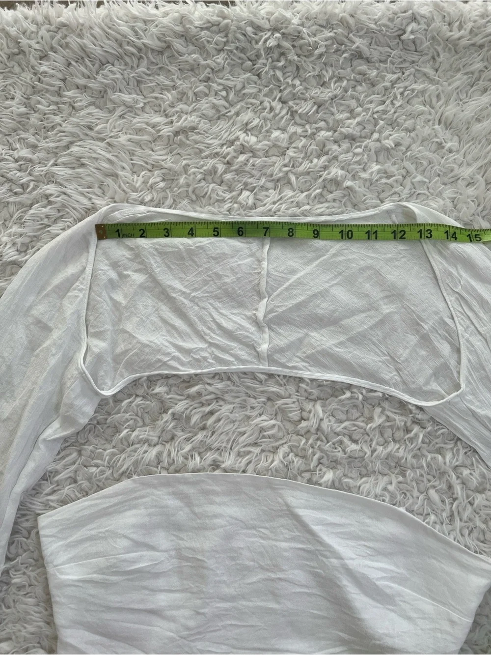 NWOT Zara White Crop Top Long Sleeve Cover Sz Medium BOHO Festival